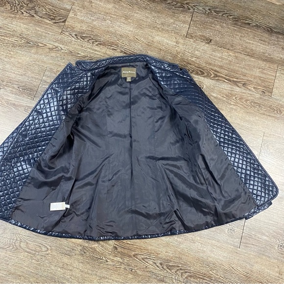 Tommy Bahama Jacket M Blue Quilted Button Front Nylon Lined Lightweight Coat - Picture 6 of 10